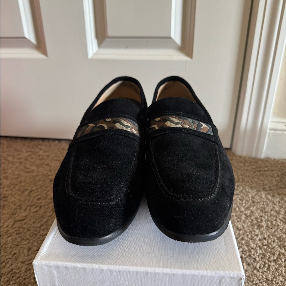 Robert Graham Black and Green Slip-On Loafers